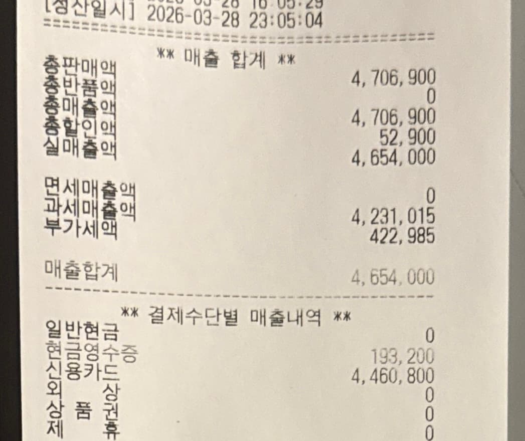 매출 영수증 3